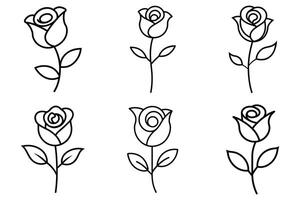 A Simple Line Art Rose Illustrations vector