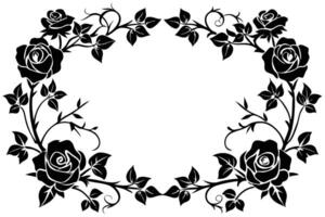 A Elegant black and white rose border design. vector