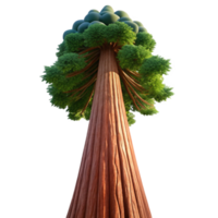 serene creative A giant sequoia tree, towering towards the sky, low angle view, majestic lighting, epic style premium png