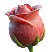 serene abstract A single, unopened rosebud, covered in morning dew, soft, diffused lighting, macro photography style high quality png