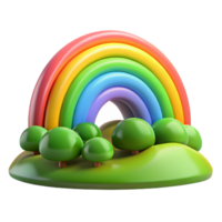 beautiful abstract A vibrant rainbow arcing over a green valley, soft lighting, dreamlike style 4K png