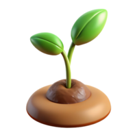 wonderful vintage A sprouting seed, pushing through the soil, soft lighting, new life theme authentic png
