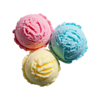 Assorted of scoops ice cream. Colorful set of ice cream of different flavours. png