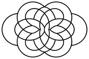A Intricate Black Line Design of Intertwined Circles vector