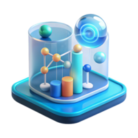 beautiful creative A transparent, levitating touchscreen displaying complex scientific data visualizations, dynamic lighting, minimalist style original png
