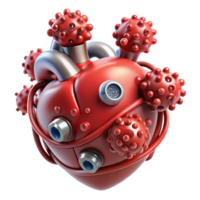 stunning creative A swarm of nanobots assembling a human heart, microscopic detail, bright, clinical lighting, biopunk style professional png