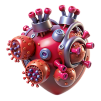 stunning abstract A swarm of nanobots assembling a human heart, microscopic detail, bright, clinical lighting, biopunk style exclusive png