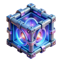magnificent modern A quantum computer core glowing with energy, complex geometric patterns, ethereal lighting, abstract style detailed png