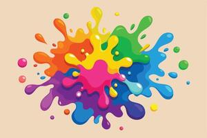Vibrant Rainbow Paint Splashes for a Joyful Design vector
