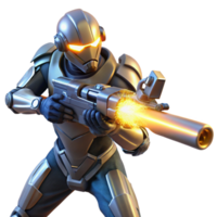 elegant vintage A Futuristic Soldier in Power Armor with premium png