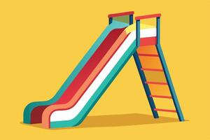 A colorful playground slide and climbing structure illustration vector