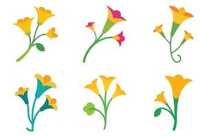 A Colorful Floral Icons Set Against a White Background vector