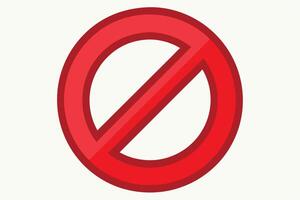 Red prohibition sign graphic for website or app vector