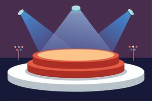 Empty Stage Under Spotlight Ready for Performance vector