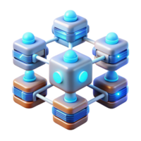 impressive classic A network of interconnected servers glowing with activity, intricate wiring, dark background with blue accents, technical illustration style 4K png