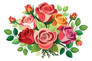 A Rose Bouquet Illustration for Design Projects vector