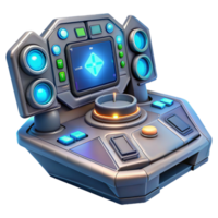 serene artistic A futuristic control panel with glowing buttons and displays, intricate design, dim lighting, sci-fi style high quality png