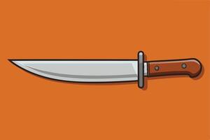 A Illustration of a Knife on an Orange Background vector