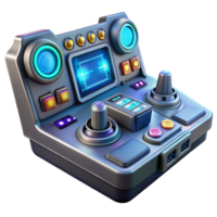 beautiful modern A futuristic control panel with glowing buttons and displays, intricate design, dim lighting, sci-fi style high resolution png