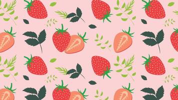 Strawberry Pattern Background for Design and Wallpaper vector