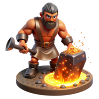 extraordinary creative A Powerful Cyclops Forging a Thunderbolt professional png