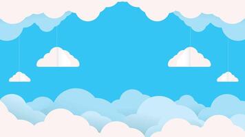 Beautiful Cloud Background with Blue Sky and Paper Cut Style for Digital Designs vector