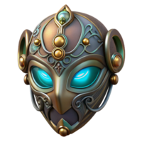 magnificent classic A steampunk mask with delicate filigree and glowing gemstone accents. The lighting is mysterious and intriguing original png