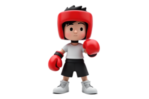 A cartoon boy wearing boxing gloves and a helmet png