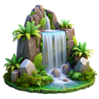 beautiful rustic A Cascading Waterfall Surrounded by Lush authentic png