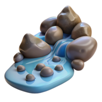 impressive abstract A Bubbling Stream Flowing over Smooth detailed png