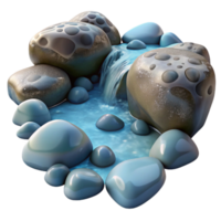 impressive artistic A Bubbling Stream Flowing over Smooth exclusive png