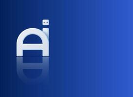 The logo of artificial intelligence in the 3D style on a dark blue background. vector