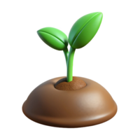dramatic modern A sprouting seedling pushing through the soil, soft light, macro photography style 4K png