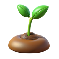 impressive minimalist A sprouting seedling pushing through the soil, soft light, macro photography style authentic png