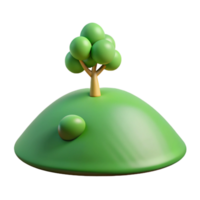 extraordinary traditional A rolling green hill with a lone tree on top, picturesque landscape, realistic rendering high quality png