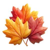 extraordinary vintage A group of colorful autumn leaves, warm light, realistic rendering authentic png