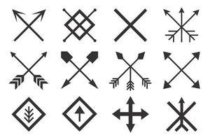 Set of 12 Simple Geometric Arrow Designs vector
