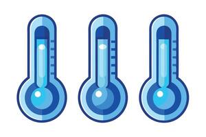 A Three Different Temperatures Shown on Thermometers vector