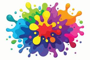 A vibrant Rainbow Paint Splashes for a Joyful Design vector