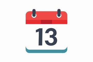 Simple calendar icon displaying the date 13th vector