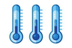 Three Different Temperatures Shown on Thermometers vector