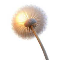 extraordinary classic A single dandelion seedhead caught in a gentle breeze, backlit by the setting sun, ethereal and dreamlike original png