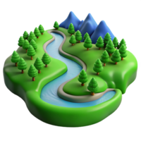magnificent minimalist A Winding River Flowing Through a Lush exclusive png