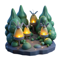 elegant modern A Group of Fireflies Illuminating a Dark original png