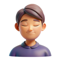 elegant artistic Portrait of a person with their eyes closed, peaceful and serene style, soft lighting authentic png