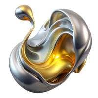 elegant creative Flowing, liquid metal forms in shades of gold and silver, with a subtle, ambient lighting, in a surreal, abstract expressionism style detailed png