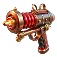 beautiful contemporary elegant classic A Close Up of a Steampunk Ray Gun with professional high resolution png