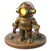 impressive modern A Steampunk Diving Suit with Brass Helmet exclusive png