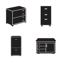 Various Drawer and Cupboard Icons for Home and Work vector