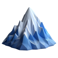 wonderful rustic A majestic snow-capped mountain peak, rendered in a low-poly style, with cool blues and crisp, clean lines authentic png